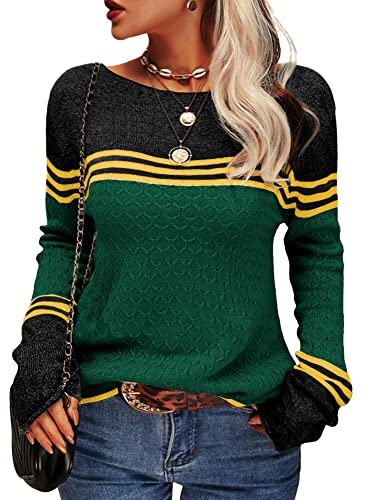 Damen Modischer Streifen-Pullover