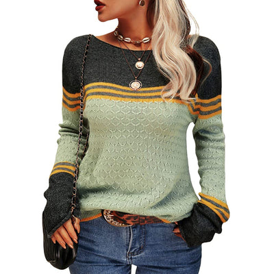 Vintage Langarm-Winterpullover für Damen