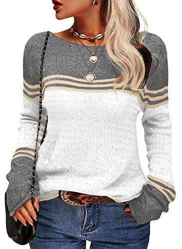 Vintage Langarm-Winterpullover für Damen