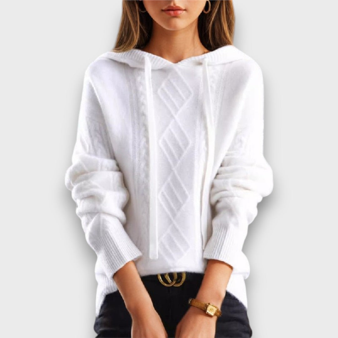 Valenne – Kapuzenpullover mit Zopfmuster