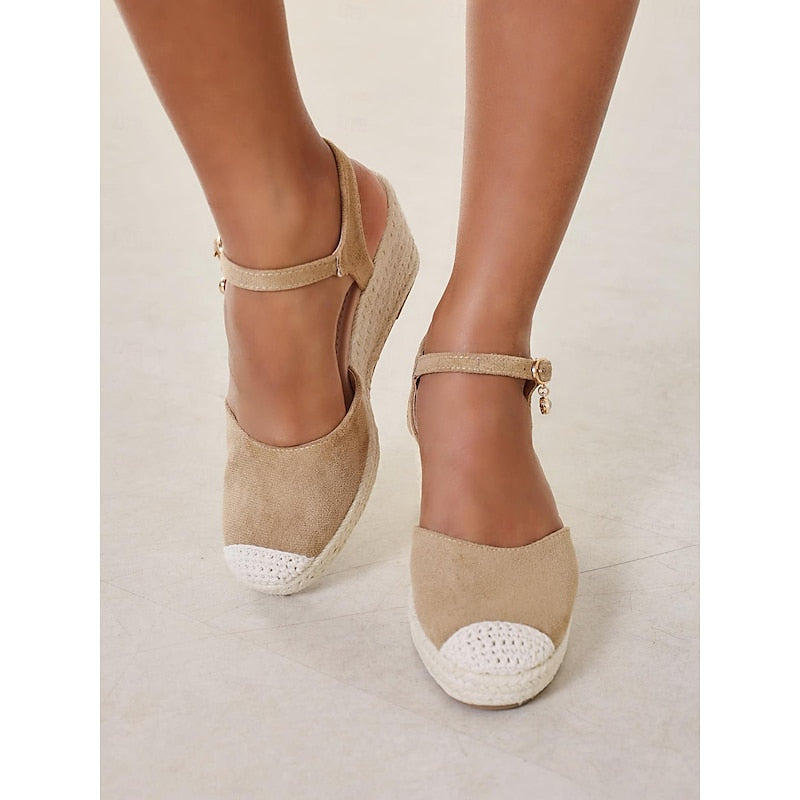 Pomeline – Boho-Espadrille-Keilsandalen mit funkelndem Charme