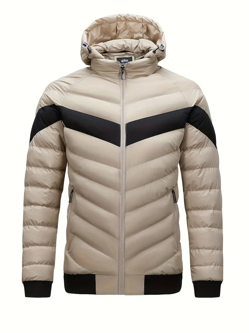 Wattierte Herren-Winterjacke – Leicht, Sportlich und Wetterfest