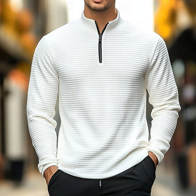 Strickpullover mit halbem Reißverschluss für Männer